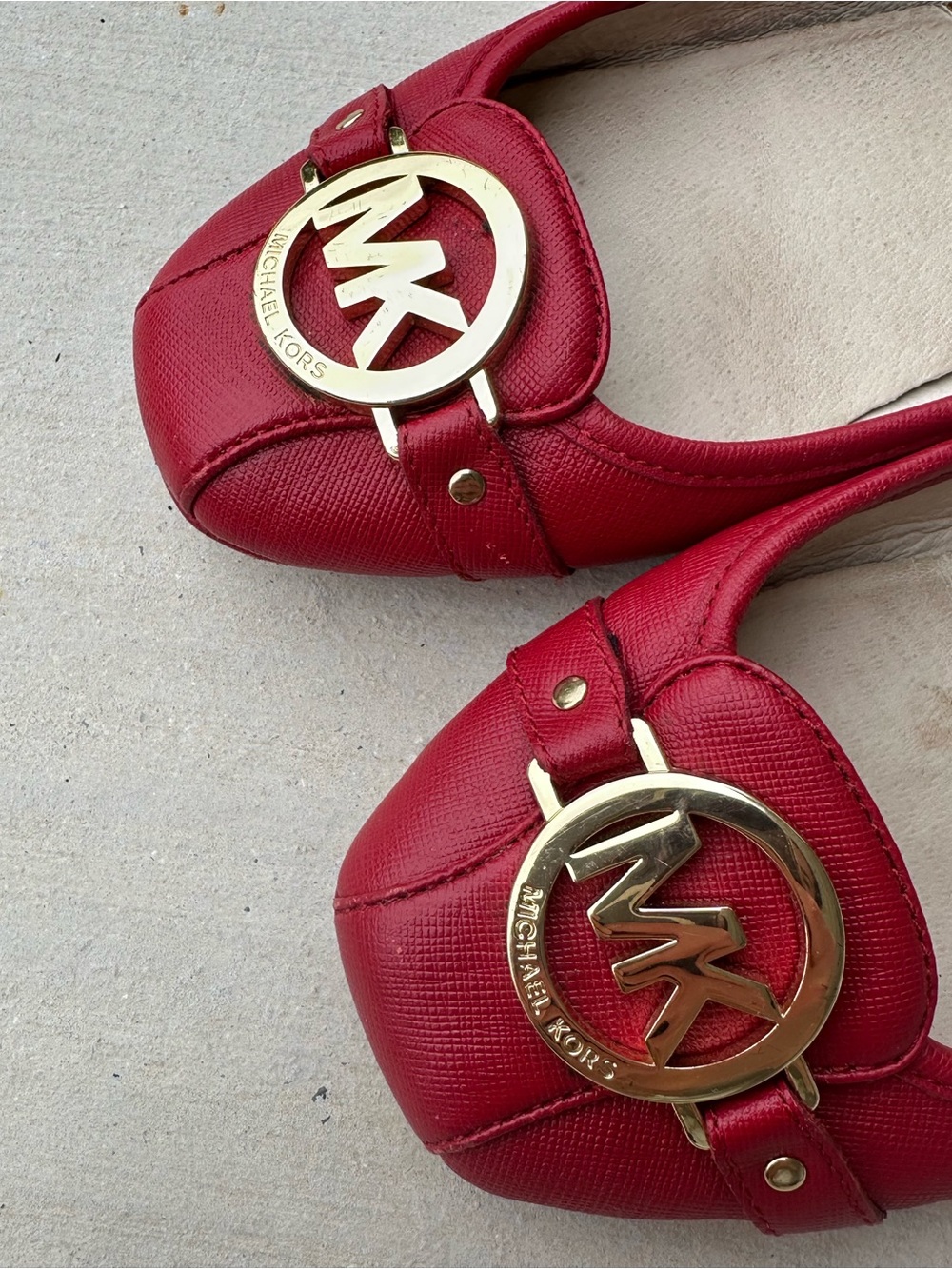 Michael Kors Women's Red MK Logo Ballet Flats 7.5 - Picture 8 of 9